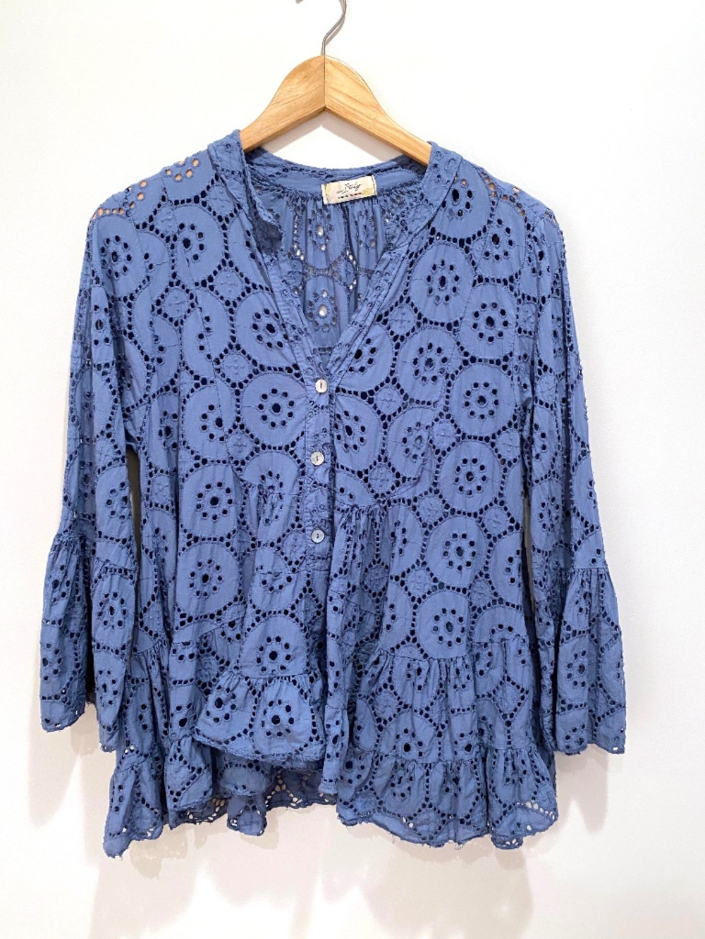 Made in Italy Cotton Eyelet Blouse